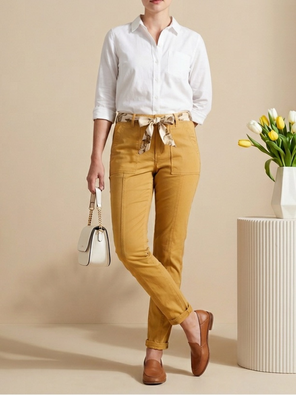 Anthropologie Mustard High-Rise Utility Pants Women’s Size 32 Waist